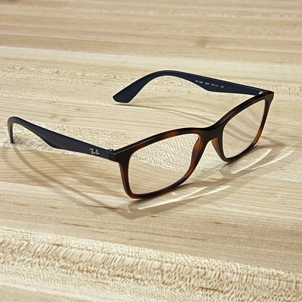 RAY-BAN 7047 5574 MATTE‎ LIGHT HAVANA AUTHENTIC EYEGLASSES 54/17-140 & CASE